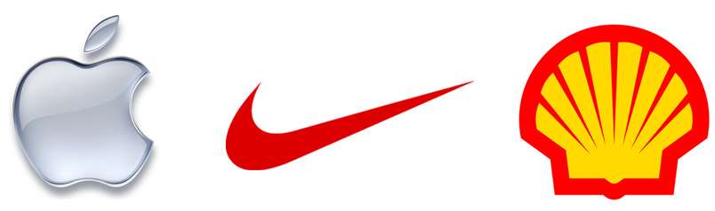 Simple yet effective logo design of Apple Nike Shell 